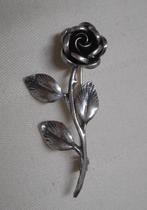 Zilveren vintage Teka roos broche nr.924, 4 tot 7 cm, Verzenden, Zo goed als nieuw, Zilver