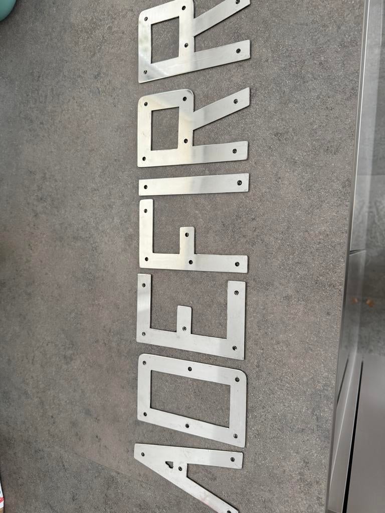 Rvs bootletters roestvrijstaal, Ophalen of Verzenden, Zo goed als nieuw