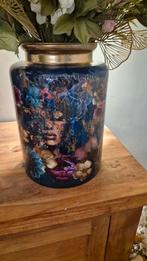 Mooie grote decoupage vaas - Excl. Bloemen, Huis en Inrichting, Overige materialen, Overige kleuren, Ophalen of Verzenden, Zo goed als nieuw