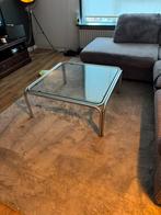 Space Age Glazen Salon Tafel Jaren 70/80, Gebruikt, 50 tot 100 cm, Vierkant, 50 tot 100 cm