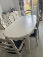 Klassieke Eettafel met 6 Stoelen - Opknapper, Ophalen, Gebruikt, 100 tot 150 cm, Vijf personen of meer