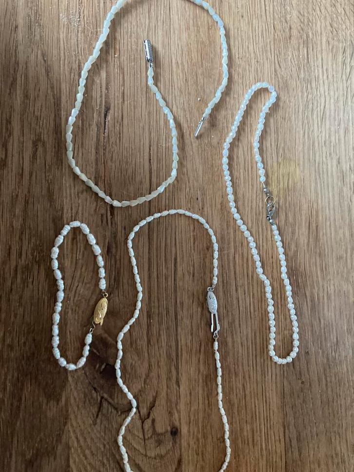 Parels, pareltjes en nepparels, Sieraden, Tassen en Uiterlijk, Kettingen, Zo goed als nieuw, Zilver, Verzenden