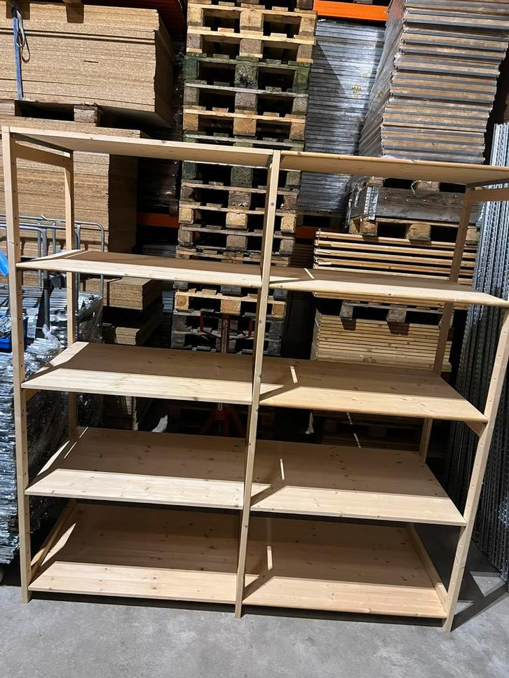 Houten stellingen 50cm diep, Huis en Inrichting, Kasten | Stellingkasten, Zo goed als nieuw, Ophalen