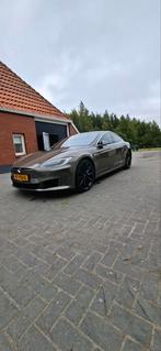 Tesla Model S 2016 Titanium, Gratis Laden!!, Auto's, Automaat, Achterwielaandrijving, Beige, Bruin