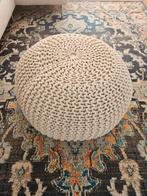 Gebreide poef 70cm naturel, Ophalen, Rond, Minder dan 50 cm, Zo goed als nieuw