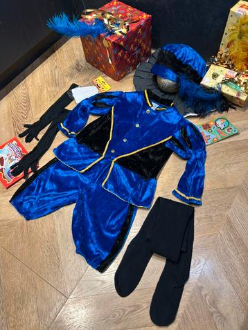 Pietenpak blauw zwart maat 116 luxe nieuw sinterklaas beschikbaar voor biedingen