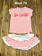 Setje roze/wit T-shirt met rokje Maat 74 Dirkje, Kinderen en Baby's, Babykleding | Maat 74, Meisje, Dirkje, Ophalen of Verzenden