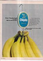 Retro reclame 1971 Chiquita banaan bananen aan de haak, Ophalen of Verzenden