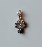 Hanger art nouveau/jugendstil blauwe saffier/klein diamantje, Ophalen of Verzenden, Goud