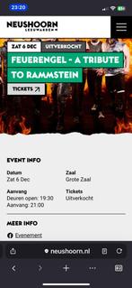 2xTickets Feuerengel, Tickets en Kaartjes, Twee personen, December, Hard Rock of Metal