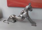 panter/jaguar beeld aluminium decoratie beeld 49cm lang, Verzamelen, Beelden en Beeldjes, Ophalen of Verzenden, Zo goed als nieuw