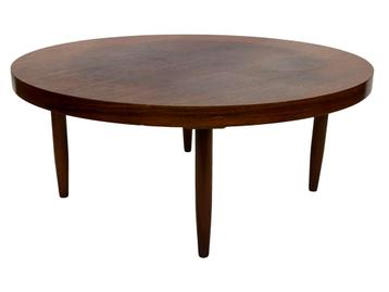 Vintage Houten Ronde Salontafel Jaren 60 Design beschikbaar voor biedingen