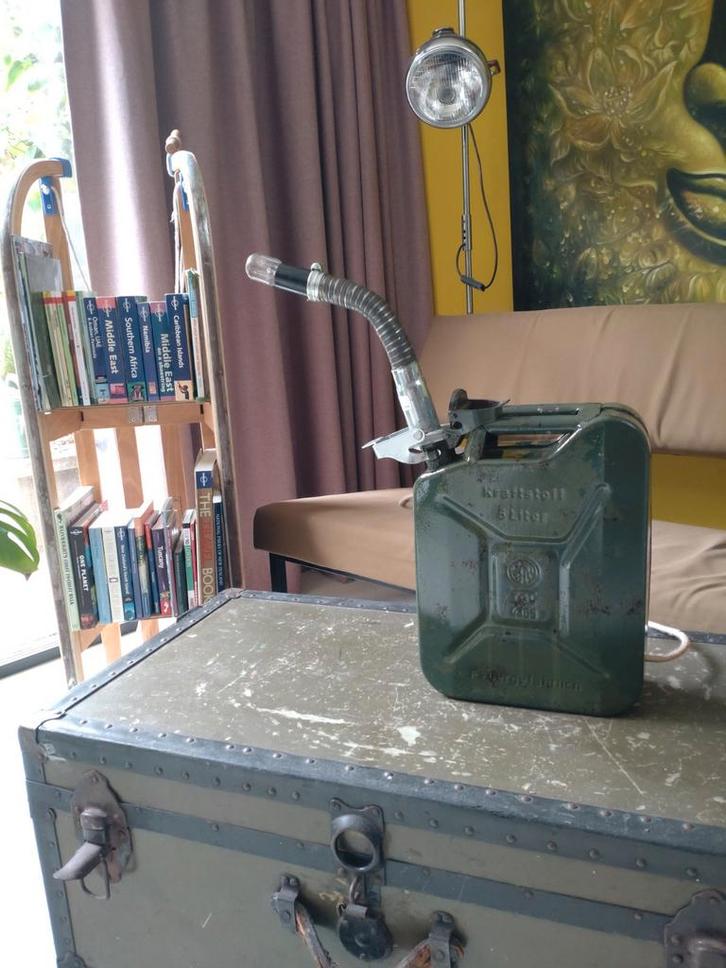 Industriële DDR jerrycan lamp, Huis en Inrichting, Lampen | Overige, Ophalen of Verzenden