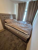 Boxspring 160 breed, Huis en Inrichting, Ophalen, Grijs, Tweepersoons, Zo goed als nieuw