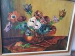 Olieverf Ton Albers anemonen in koperen pot, Ophalen