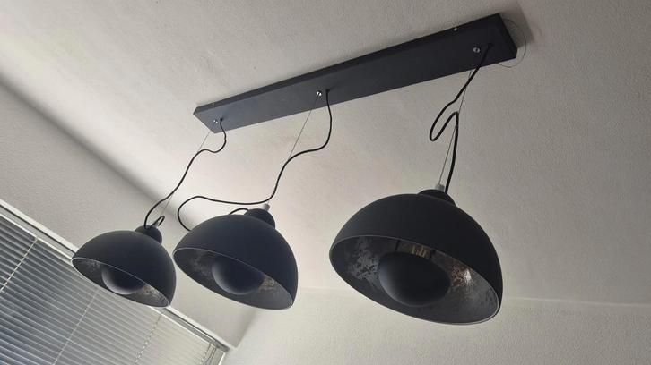 Metalen hanglamp, Huis en Inrichting, Lampen | Hanglampen, Gebruikt, 75 cm of meer, Ophalen