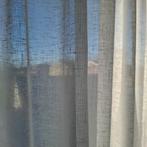 Linnen/Katoen Gordijn Off White,  inc  rails., 200 cm of meer, Wit, Ophalen of Verzenden, Zo goed als nieuw