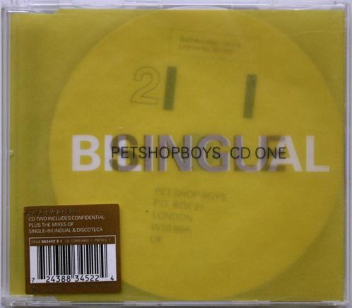 Pet Shop Boys - Single Bilingual (CD ONE) (4 track CD Maxi), Cd's en Dvd's, Cd Singles, Zo goed als nieuw, Pop, 1 single, Maxi-single