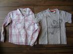 Overhemd met bijpassend grijs t-shirt - maat 122/128, Jongen, Gebruikt, Ophalen of Verzenden, Overhemd of Blouse