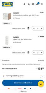 IKEA Kallax Kast met Glazen Deuren, Huis en Inrichting, Ophalen, Minder dan 50 cm, 100 tot 150 cm, 25 tot 50 cm