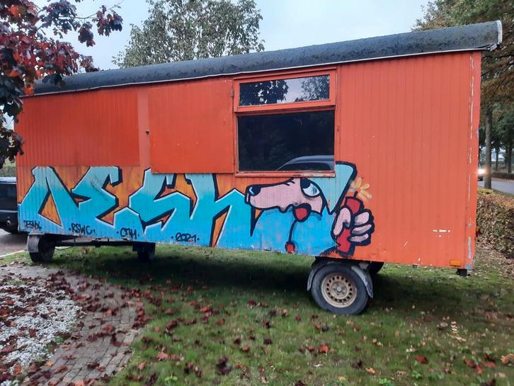 2 x pipowagen 6 m. snelverkeer opslag tinyhouse B&B camping, Doe-het-zelf en Verbouw, Bouwketen en Schaftketen, Ophalen of Verzenden