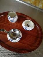 blauw ,lepel vaasje en zeefje met bakje, Antiek en Kunst, Ophalen of Verzenden