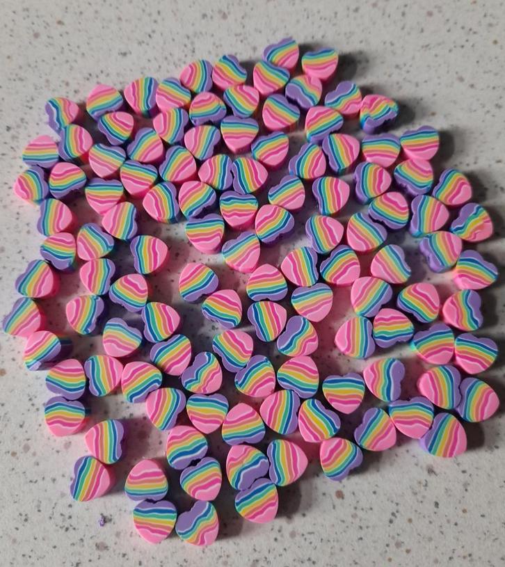 Polymeer hart gekleurd kralen "nieuw", Hobby en Vrije tijd, Kralen en Sieraden maken, Nieuw, Kraal, Ophalen of Verzenden