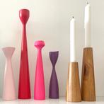 diverse vintage KANDELAREN Deens design teak Scandinavisch, Crème, Gebruikt, Ophalen of Verzenden, Kandelaar