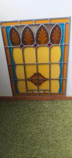 glas in lood met brandschilderingen, Doe-het-zelf en Verbouw, Glas en Ramen, Ophalen, Gebruikt, Minder dan 80 cm, Minder dan 80 cm
