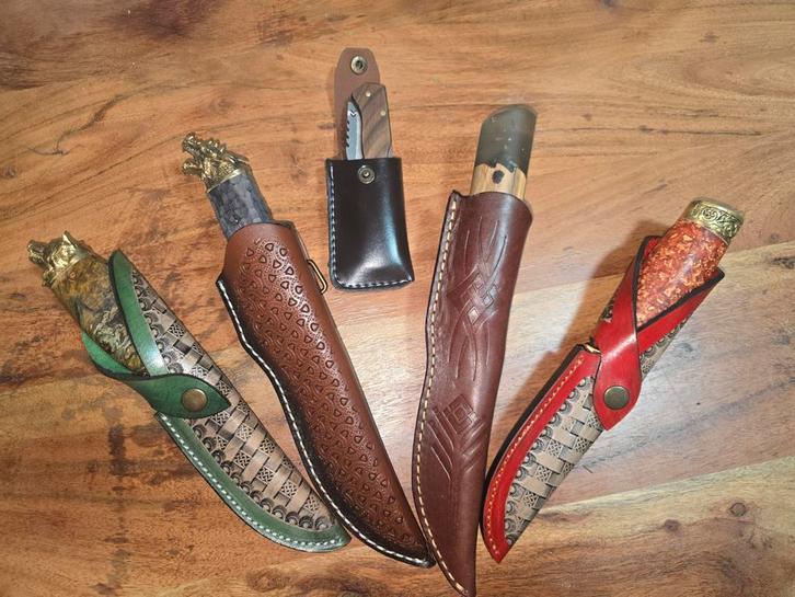 Messen Collectie - Handgemaakte Jachtmessen  24k gold!!, Verzamelen, Elektronische Apparatuur, Overige typen, Ophalen of Verzenden