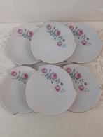 Flora Gouda Holland - 6 plateel gebakbordjes met roosjes, Ophalen of Verzenden