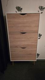 Stijlvolle schoenenkast op pootjes wit/eiken, Ophalen, Zo goed als nieuw, Modern