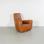 2x Label Longa Fauteuil Tuigleer Cognac - Houten Pootjes