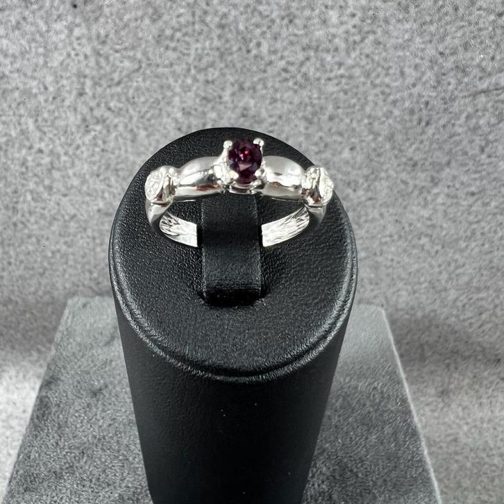 Gouden Ring | 18k* | 3,8g | robijn+briljant | 16,75 | 396005, Sieraden, Tassen en Uiterlijk, Ringen, Gebruikt, Dame, Kleiner dan 17