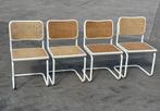 Set van 4 Cesca stoelen in wit eetkamerstoelen design, Vintage, Gebruikt, Ophalen of Verzenden, Vier
