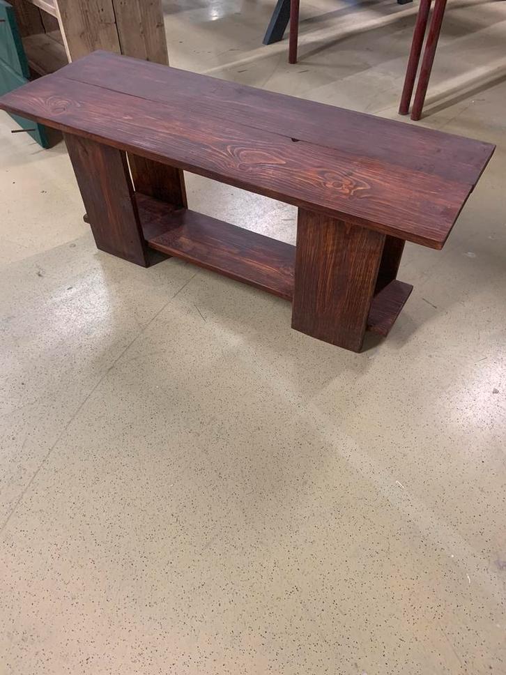 Stoer bankje 110 cm, Huis en Inrichting, Krukjes, Nieuw, Hout, Ophalen