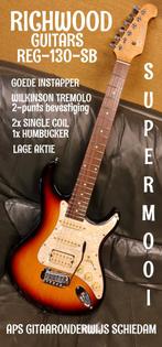 AS NEW RICHWOOD GUITARS REG-130-SB SILVER LOGO CHINA, Muziek en Instrumenten, Snaarinstrumenten | Gitaren | Elektrisch, Ophalen of Verzenden