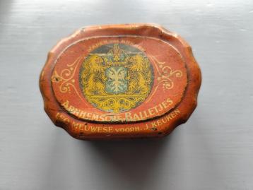 antiek blikje Arnhemsche balletjes 1920-1950 beschikbaar voor biedingen