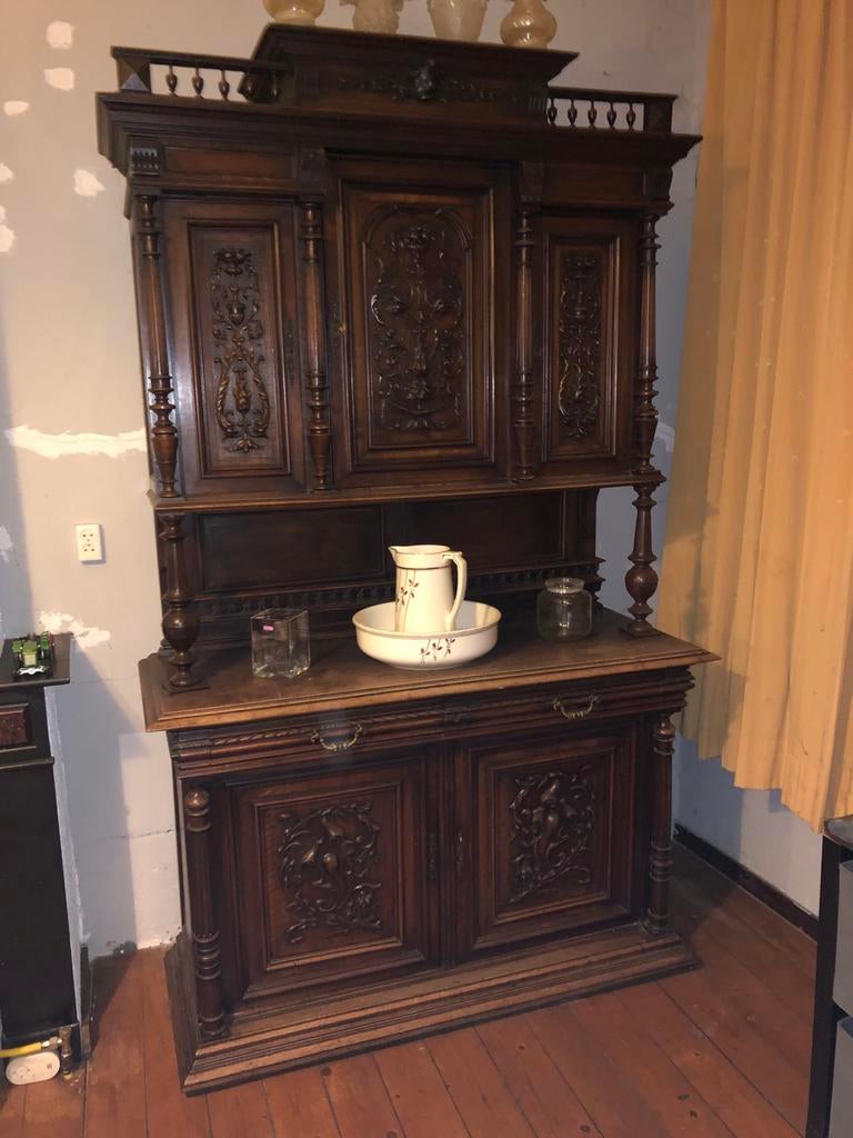 Antieke eikenhouten kast, Ophalen of Verzenden