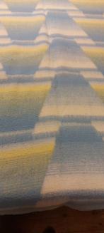 Vintage deken blauw met geel, Ophalen of Verzenden, Gebruikt