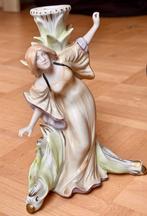 Prachtig beeld v porsrlein / kandelaar art deco. nimf Plaue, Antiek en Kunst, Ophalen of Verzenden