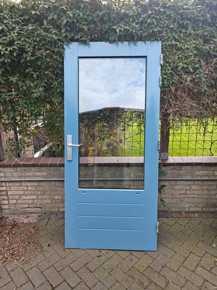 Hardhouten Buitendeur Rechtsdraaiend - Zo Goed Als Nieuw!, Doe-het-zelf en Verbouw, Deuren en Horren, Zo goed als nieuw, Buitendeur