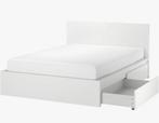 IKEA Malm bed 180x200 + lattenbodems lonset en 3 lades, Ophalen, Tweepersoons, Zo goed als nieuw, 180 cm
