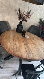 Teak mango ronde tafel, Huis en Inrichting, Tafels | Eettafels, Ophalen, Zo goed als nieuw, Rond, 100 tot 150 cm