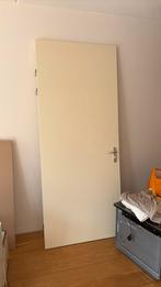 Opdekdeur creme slot 95 x 231 linksdraaiend, Doe-het-zelf en Verbouw, Deuren en Horren, Ophalen, Kunststof, Gebruikt, 80 tot 100 cm