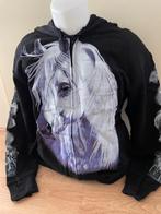AANBIEDING WITTE PAARDEN KOP  SWEATER/HOODIE VEST, Wega support, Zwart, Rock eagle, Overige maten