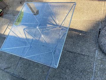 Design salontafel glas chroom 1 x 1 x 35 (B&B Italia Piva) beschikbaar voor biedingen