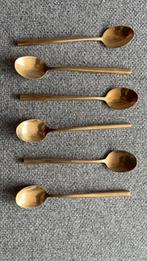 Set van 6 messing theelepels, Ophalen of Verzenden, Gebruikt, Rvs of Chroom
