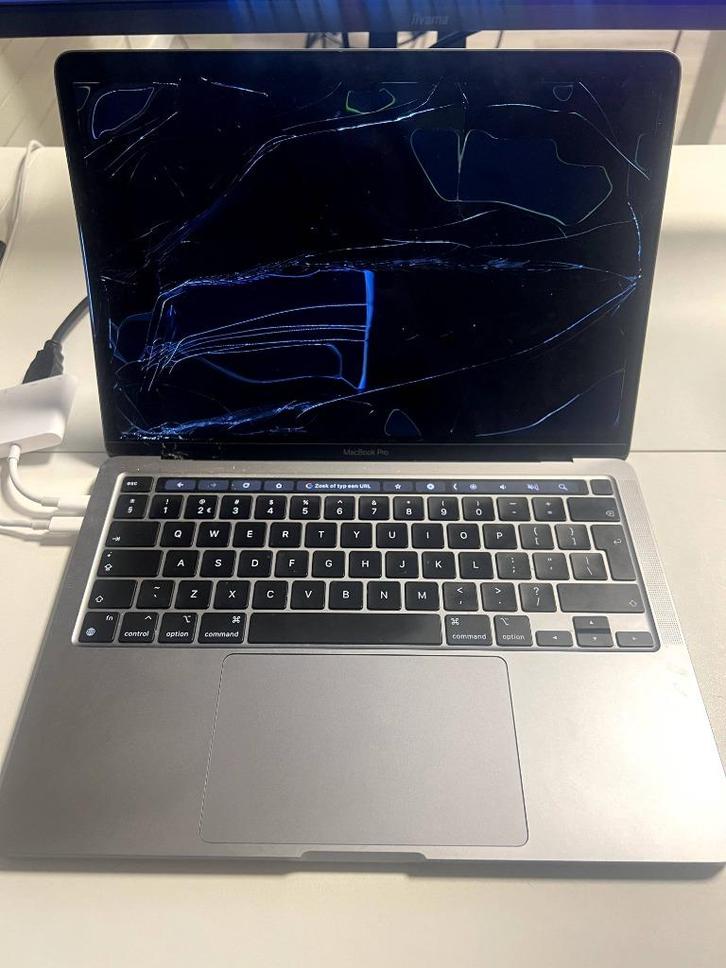 MacBook Pro 13" M1 2020 (A2338) scherm kapot, Computers en Software, Apple Macbooks, Gebruikt, MacBook Pro, 13 inch, 2 tot 3 Ghz