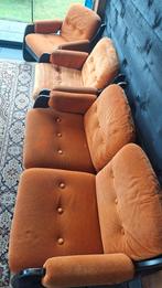 Retro Antiek Oranje bank stoelen, Huis en Inrichting, Ophalen, Gebruikt, 150 tot 200 cm, Tweepersoons